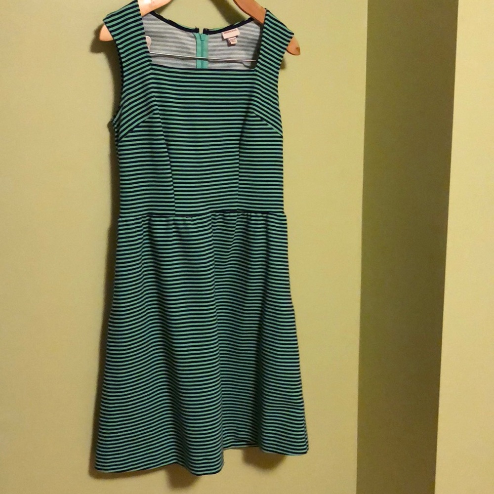 Green striped dress